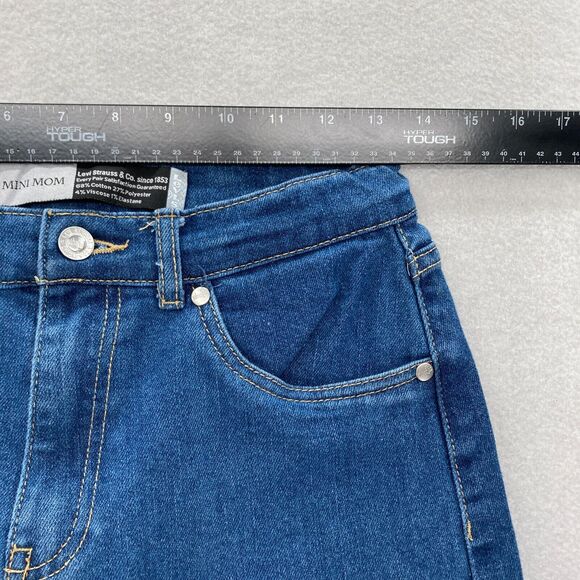 Levis Silver Tab Jeans Girls 16R Blue Mini Mom Denim Adjustable Waist High Rise - Picture 6 of 13